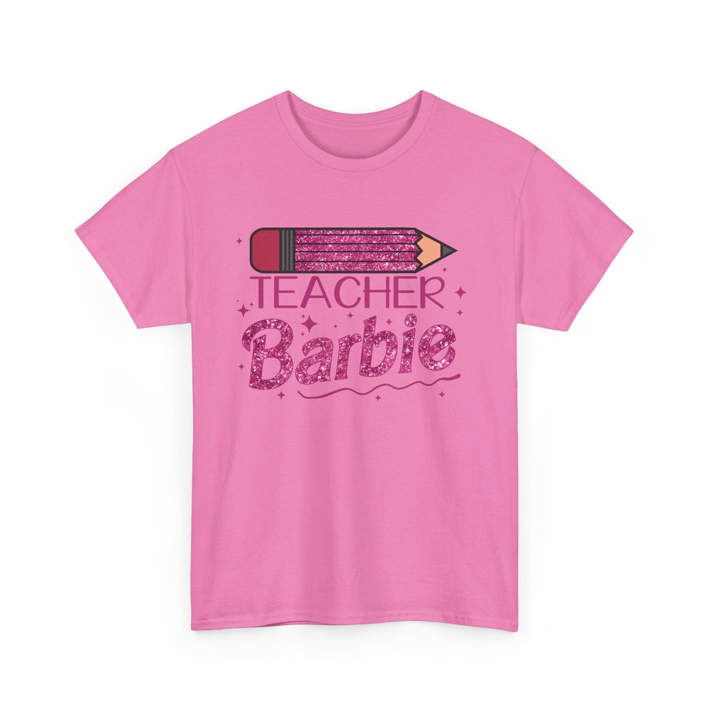 Pink Glittery Pencil Teacher Barbie T-Shirt