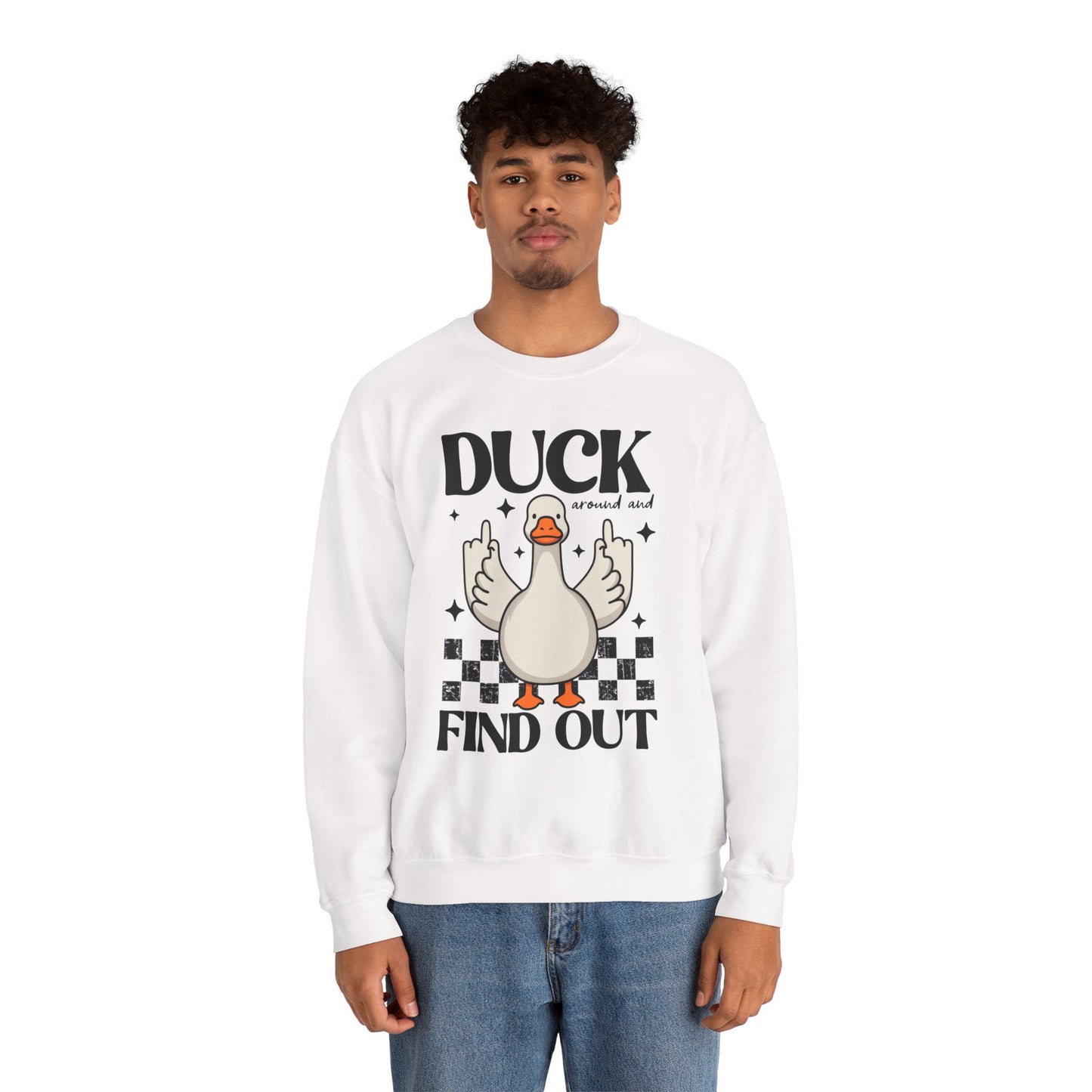 Whimsical Duck Graphic Sweatshirt - Fun Cozy Apparel for Animal Lovers, Ideal Gift for Birthdays, Holidays, Casual Wear, Funny Gift