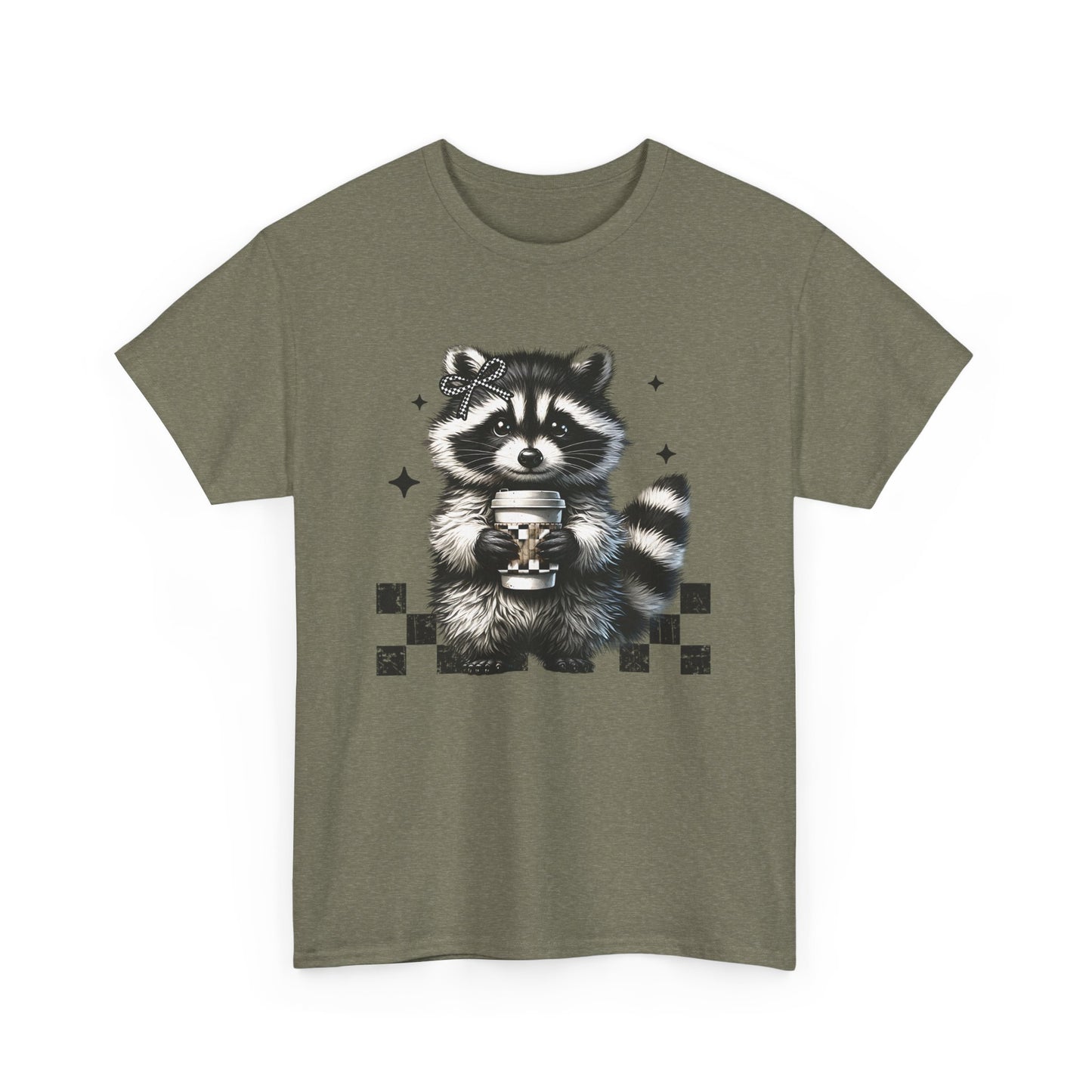 Cute Raccoon Graphic Tee, Unisex Cotton Shirt, Animal Lover Gift, Casual Wear, Fun Nature Tee, Birthday Present, Everyday Style