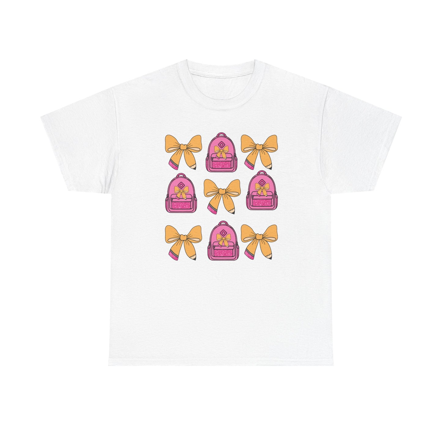 Cute Bow and Backpack Tee - Fun, Comfortable Unisex T-Shirt, Perfect for School Days, Gifts for Kids, Back to School, Casual Wear, [...]