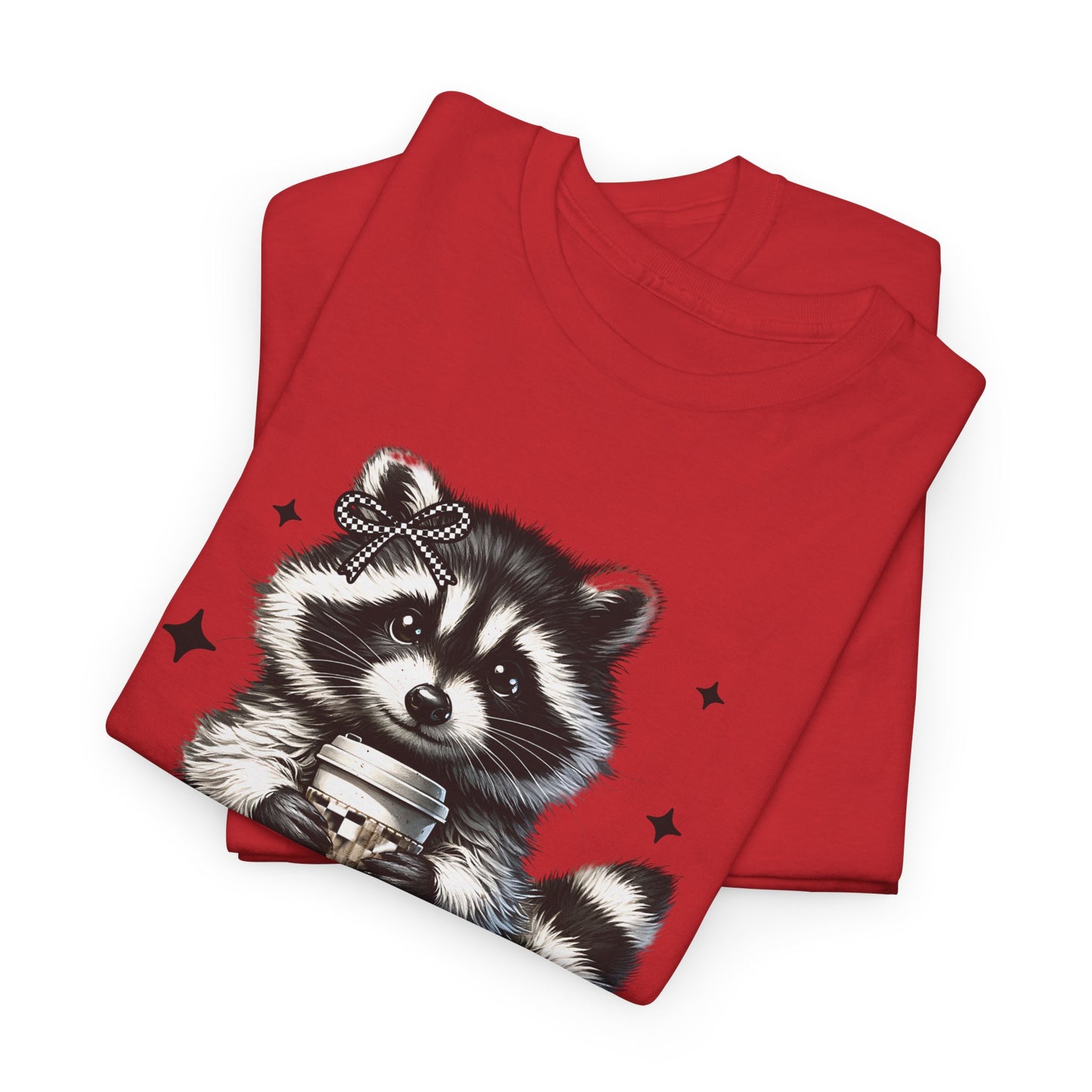Cute Raccoon Graphic Tee, Unisex Cotton Shirt, Animal Lover Gift, Casual Wear, Fun Nature Tee, Birthday Present, Everyday Style