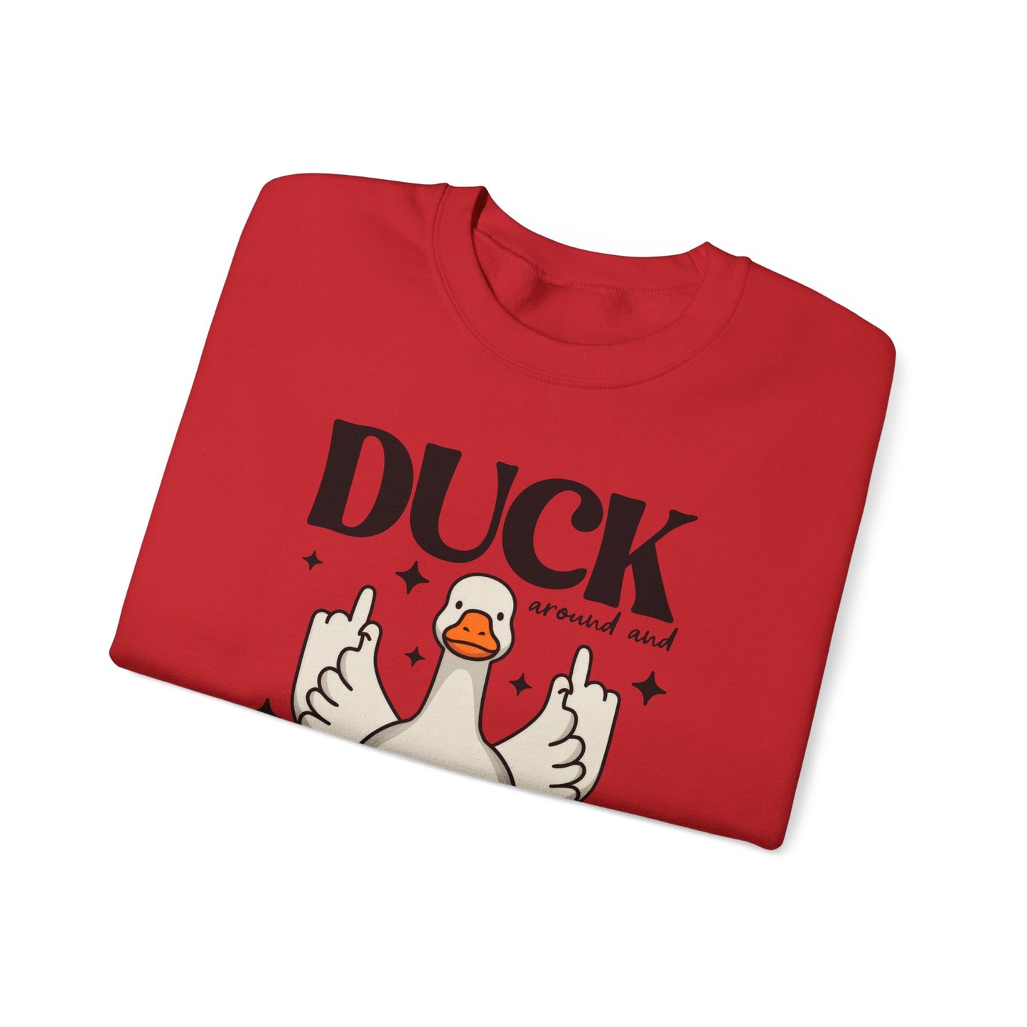 Whimsical Duck Graphic Sweatshirt - Fun Cozy Apparel for Animal Lovers, Ideal Gift for Birthdays, Holidays, Casual Wear, Funny Gift