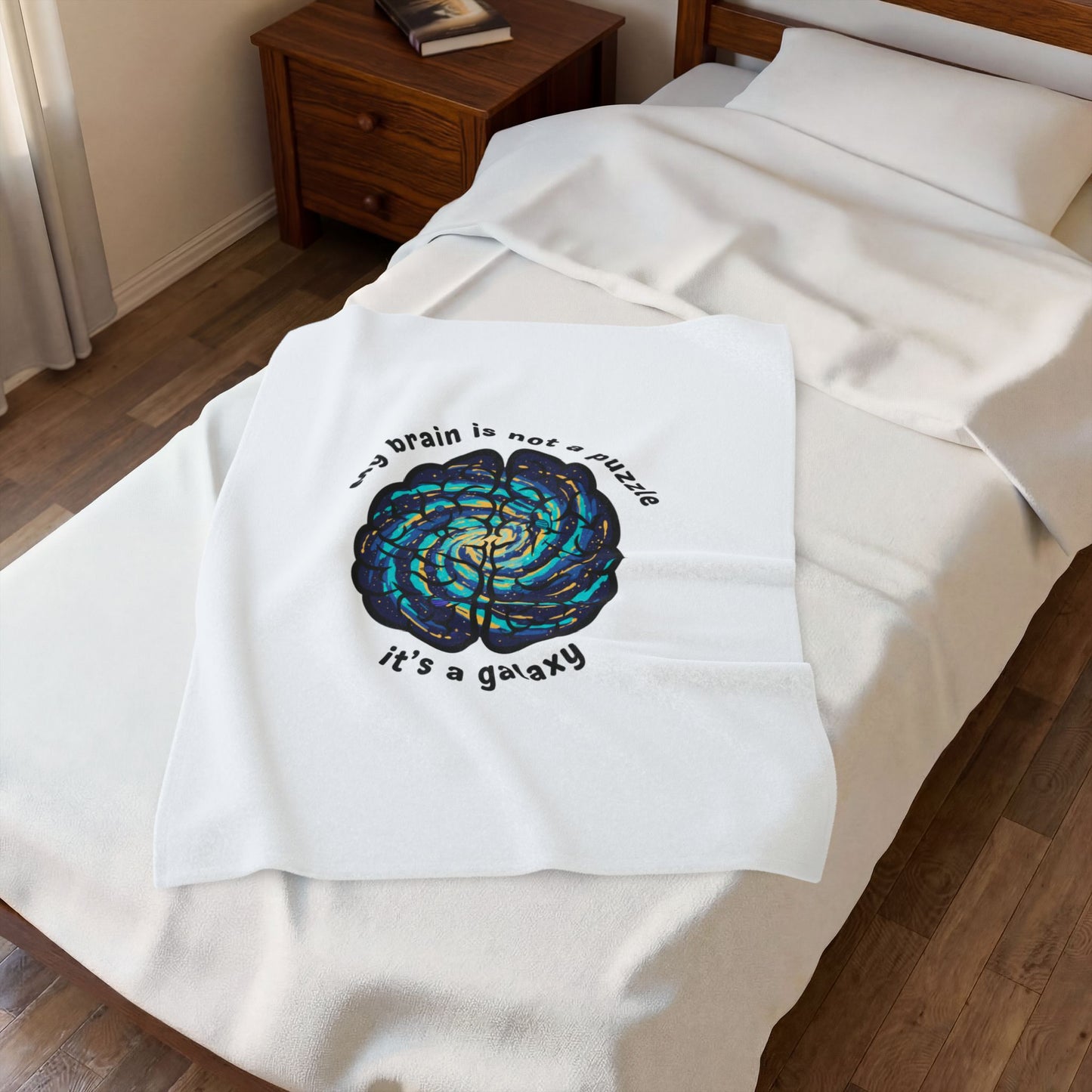 My Brain Is Not a Puzzle It’s a Galaxy Velveteen Plush Blanket | Neurodiversity, Autism Acceptance