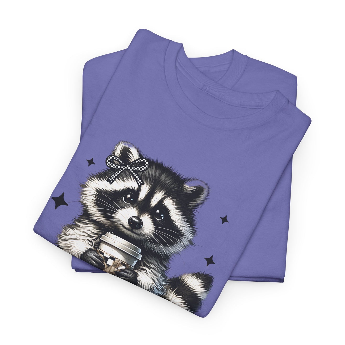 Cute Raccoon Graphic Tee, Unisex Cotton Shirt, Animal Lover Gift, Casual Wear, Fun Nature Tee, Birthday Present, Everyday Style