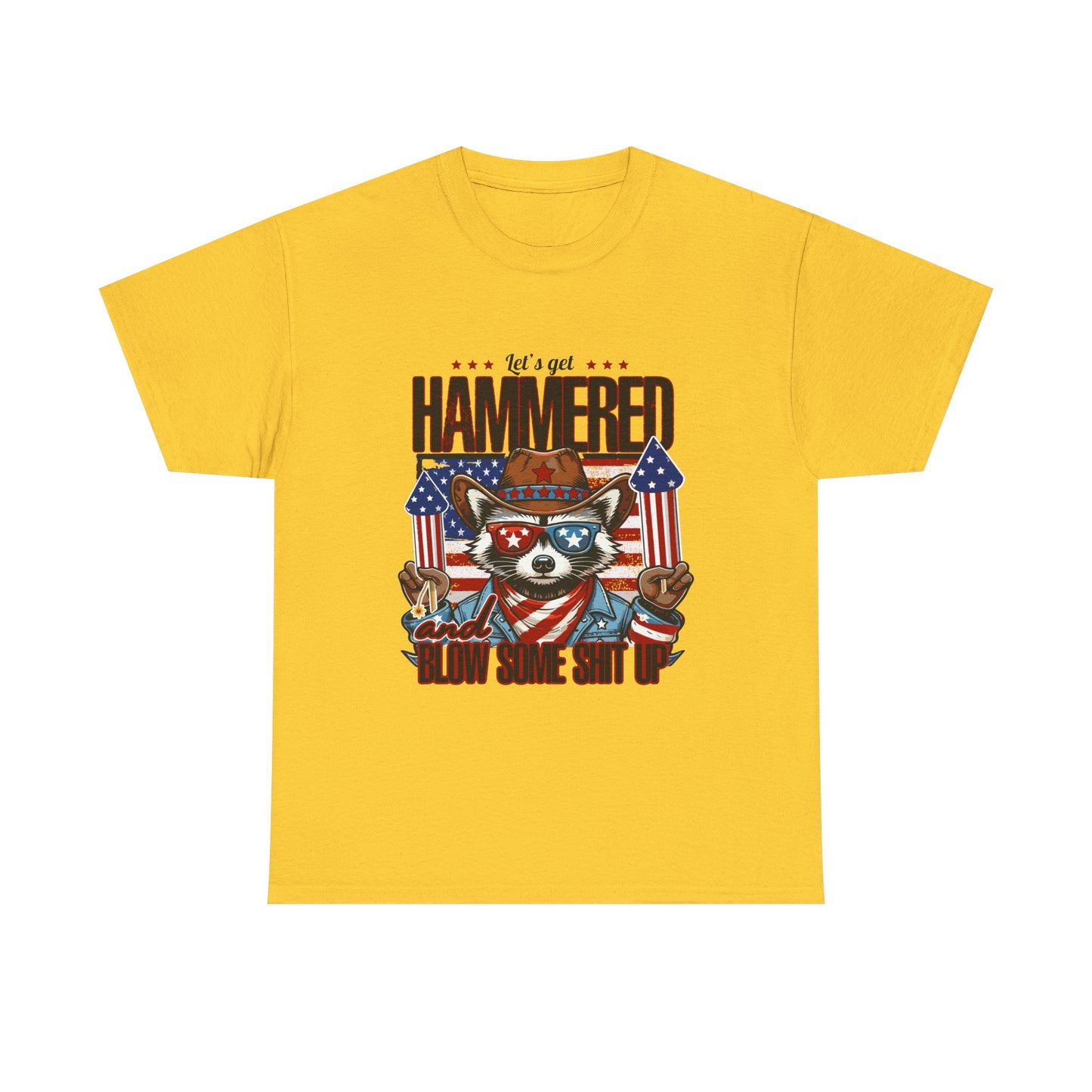 Patriotic Let's Get Hammered! American Party Raccoon Shirt