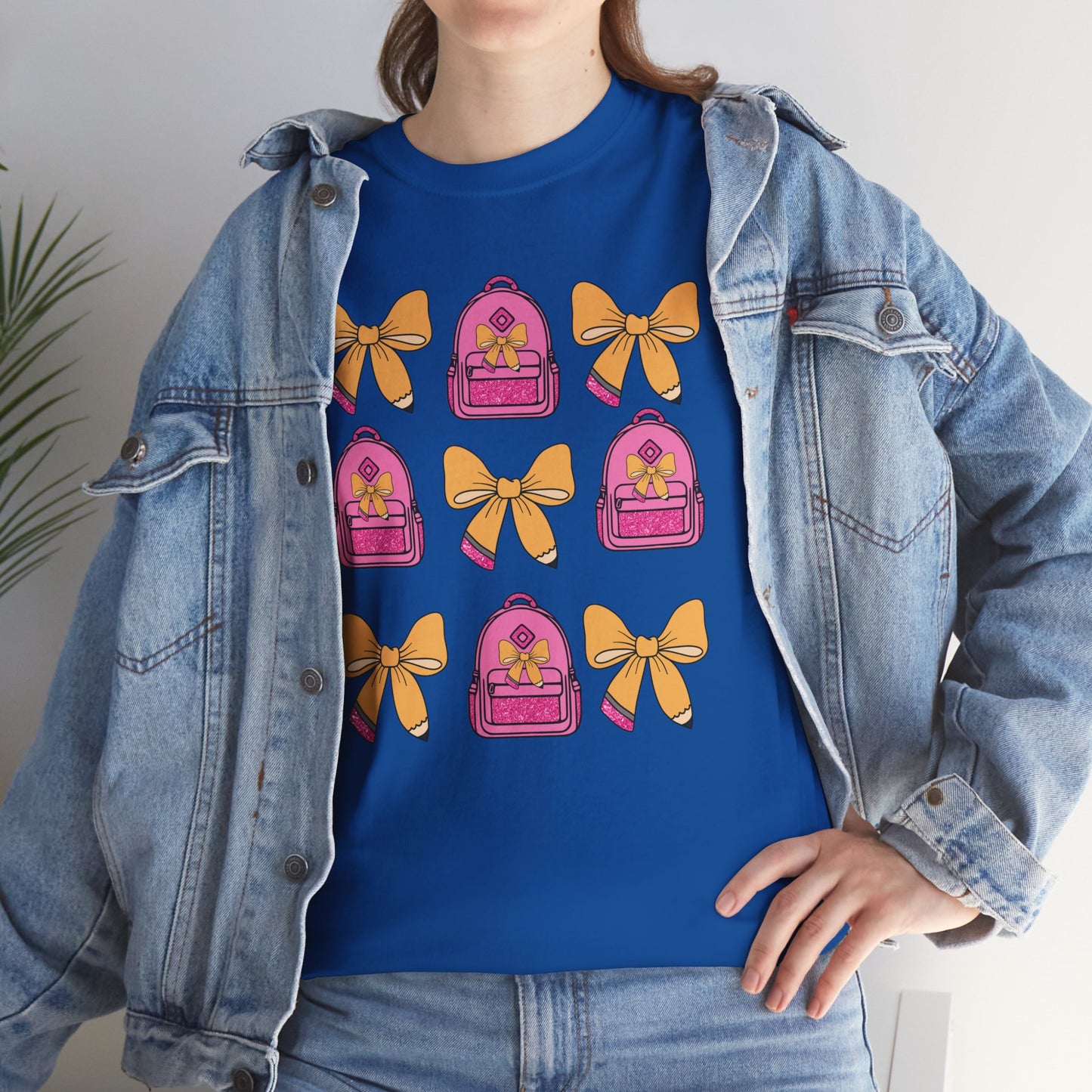 Cute Bow and Backpack Tee - Fun, Comfortable Unisex T-Shirt, Perfect for School Days, Gifts for Kids, Back to School, Casual Wear, [...]