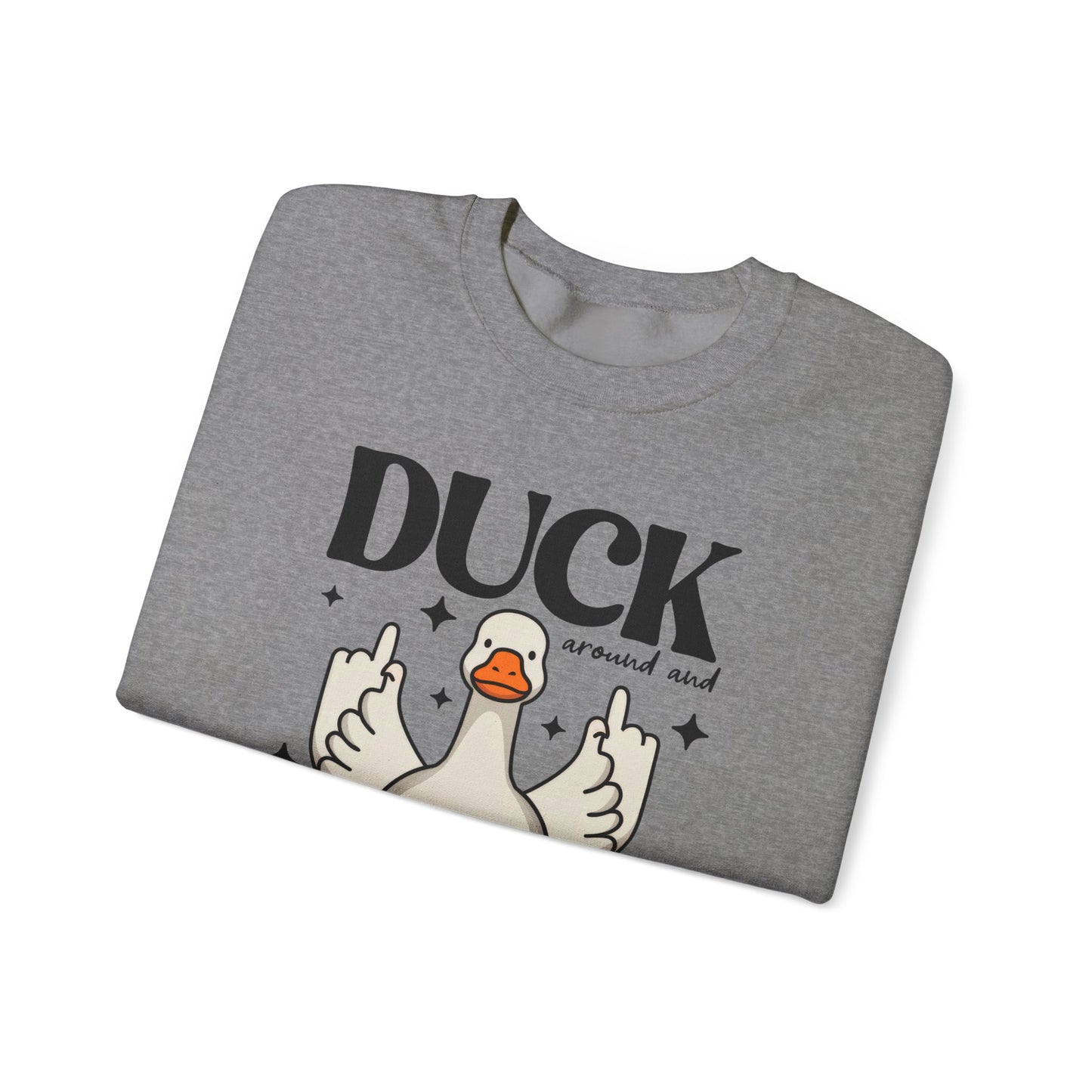 Whimsical Duck Graphic Sweatshirt - Fun Cozy Apparel for Animal Lovers, Ideal Gift for Birthdays, Holidays, Casual Wear, Funny Gift
