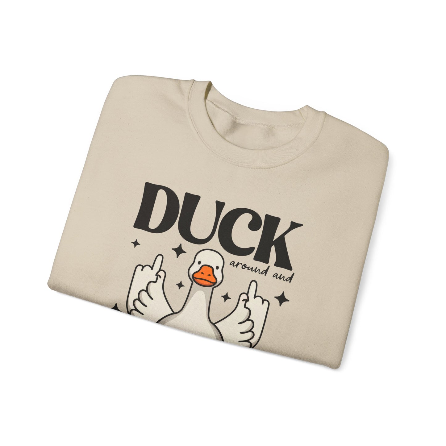 Whimsical Duck Graphic Sweatshirt - Fun Cozy Apparel for Animal Lovers, Ideal Gift for Birthdays, Holidays, Casual Wear, Funny Gift