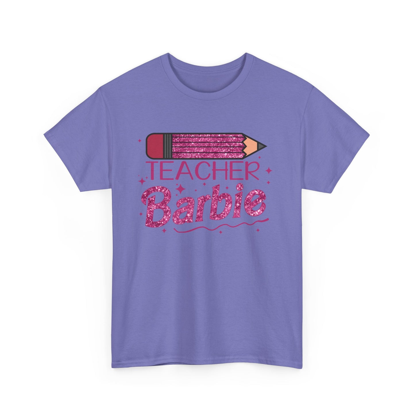 Pink Glittery Pencil Teacher Barbie T-Shirt