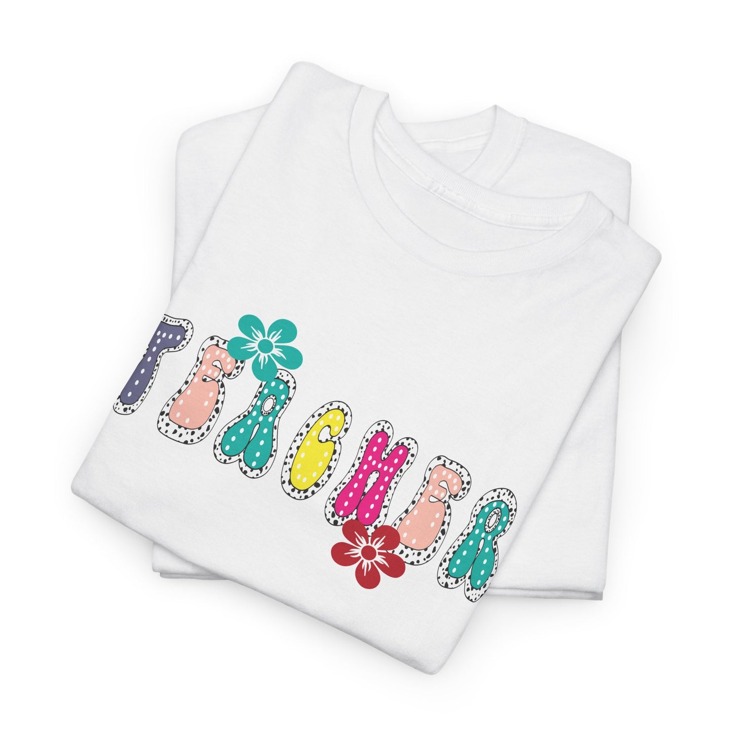 Colorful Teacher Appreciation Unisex Heavy Cotton Tee, Gifts for Teachers, Back to School, Classroom Fun, Educational Apparel, Floral [...]