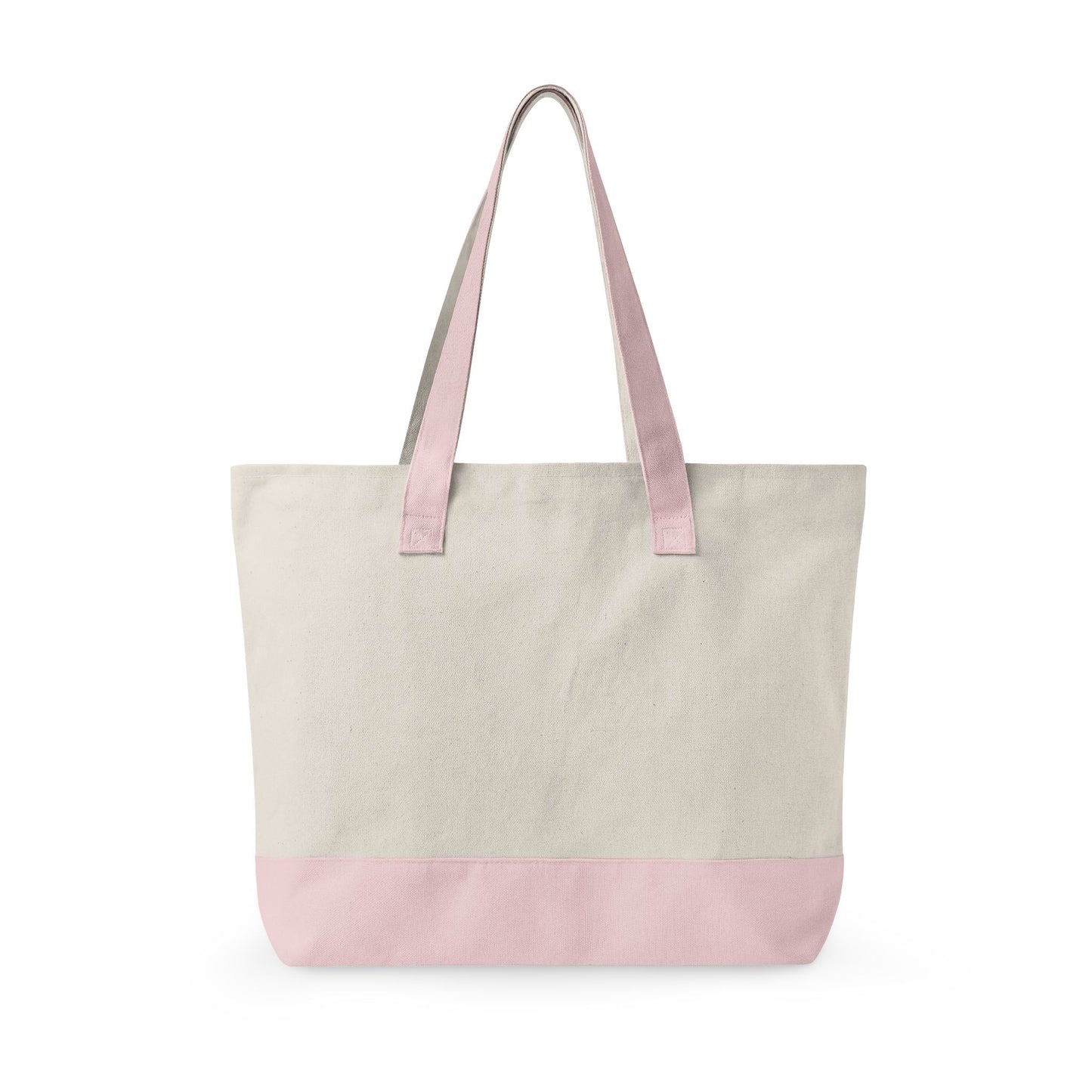 Canvas Tote Bag with Cute Ribbon Bow Print — Zippered Cotton Shopper