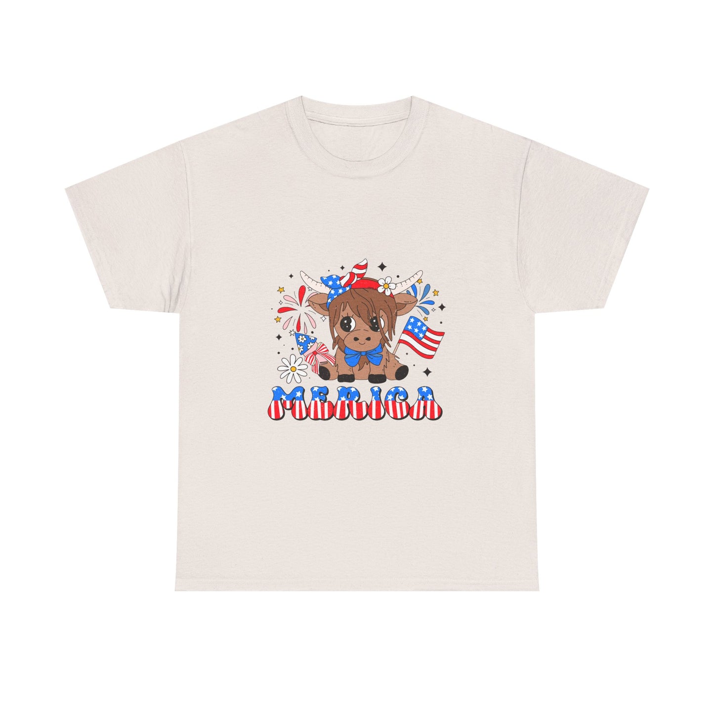 Patriotic Highland Cow T-shirt
