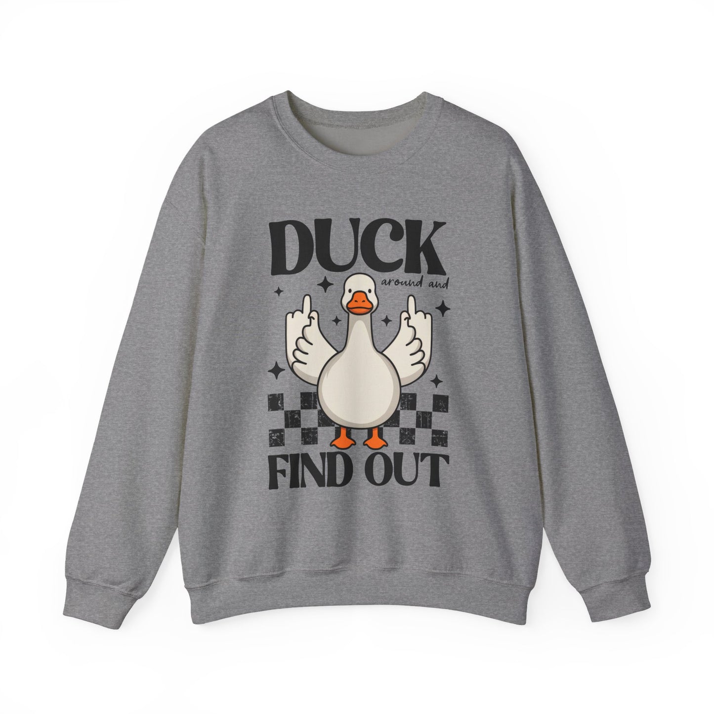 Whimsical Duck Graphic Sweatshirt - Fun Cozy Apparel for Animal Lovers, Ideal Gift for Birthdays, Holidays, Casual Wear, Funny Gift