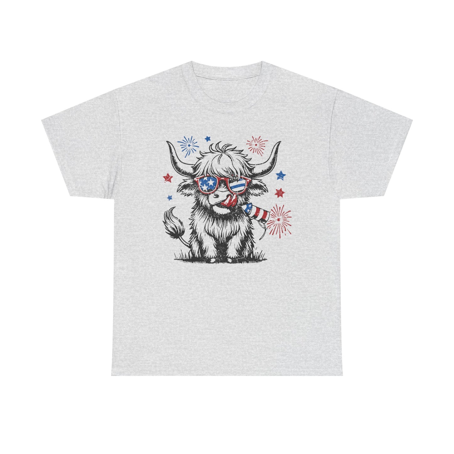 Patriotic Highland Cow Tee