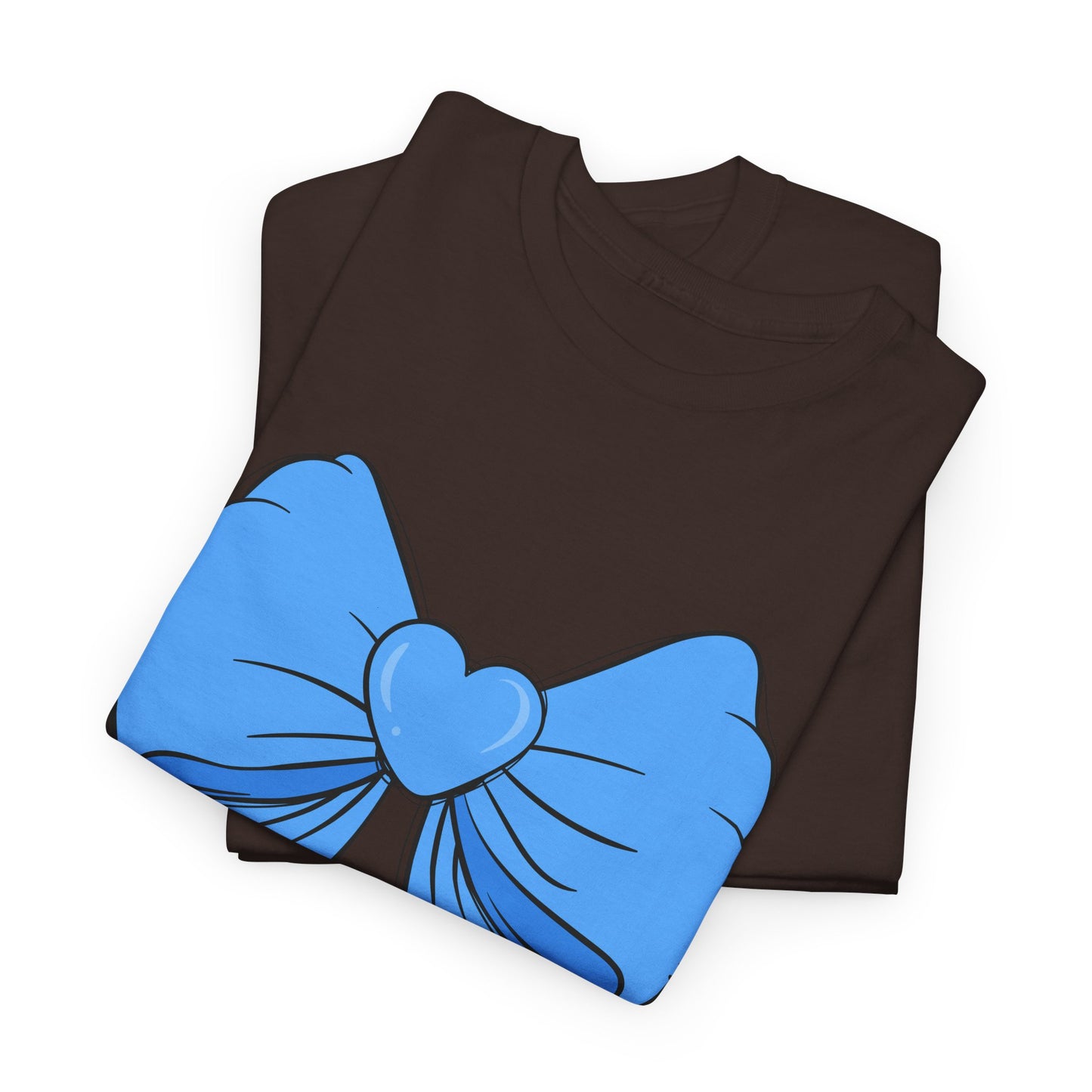 Blue Bow Heart Unisex Tee | Cute Graphic T-Shirt, Gift for Friends, Trendy Casual Wear, Birthday Apparel, Stylish Everyday Top