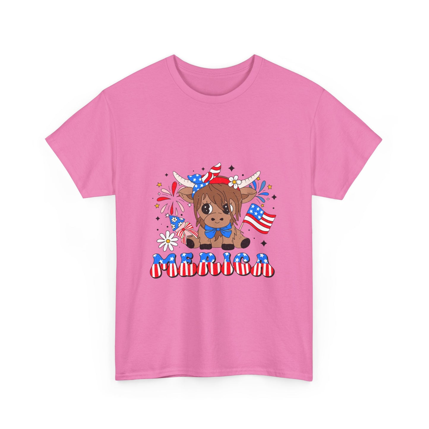 Patriotic Highland Cow T-shirt