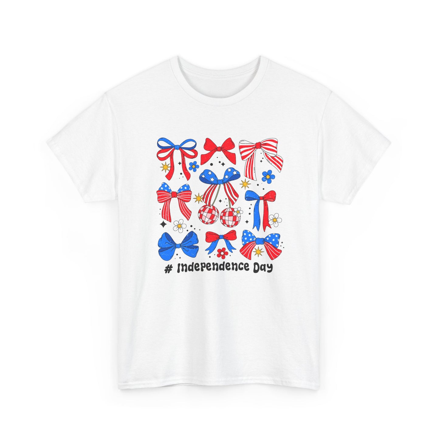 Patriotic Bow Graphic Tee for Independence Day