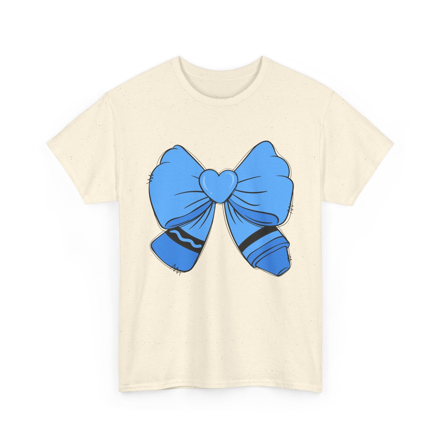 Blue Bow Heart Unisex Tee | Cute Graphic T-Shirt, Gift for Friends, Trendy Casual Wear, Birthday Apparel, Stylish Everyday Top