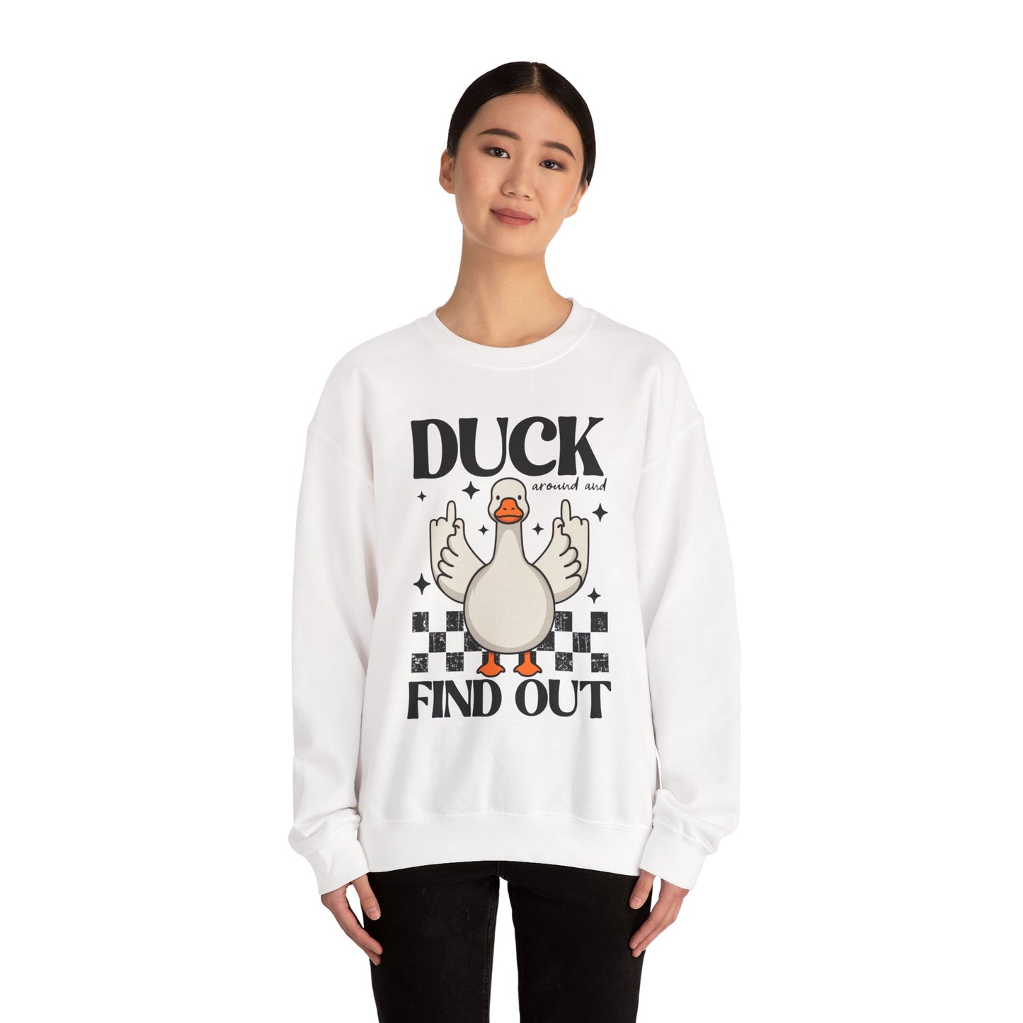 Whimsical Duck Graphic Sweatshirt - Fun Cozy Apparel for Animal Lovers, Ideal Gift for Birthdays, Holidays, Casual Wear, Funny Gift