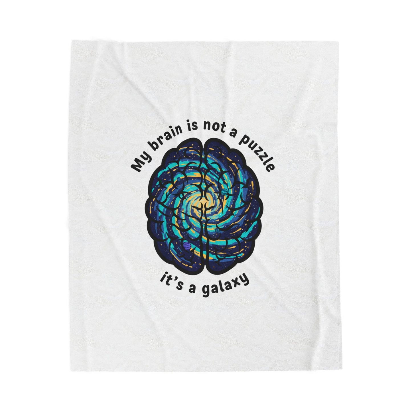 My Brain Is Not a Puzzle It’s a Galaxy Velveteen Plush Blanket | Neurodiversity, Autism Acceptance