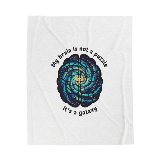 My Brain Is Not a Puzzle It’s a Galaxy Velveteen Plush Blanket | Neurodiversity, Autism Acceptance