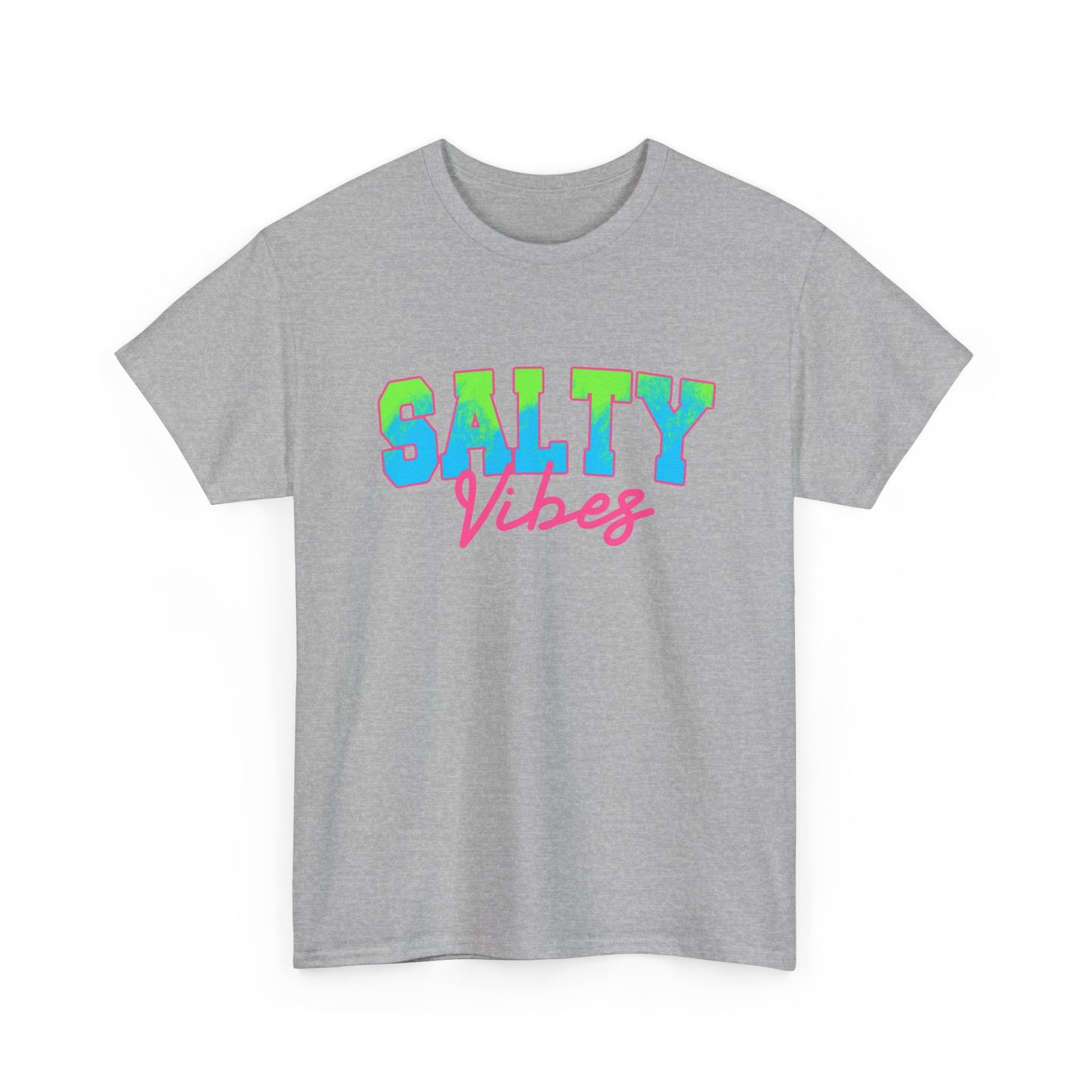 Salty Vibes Unisex Heavy Cotton Tee | Casual Summer Shirt, Beachwear, Gift for Friends, Ocean Lover, Graphic Tee