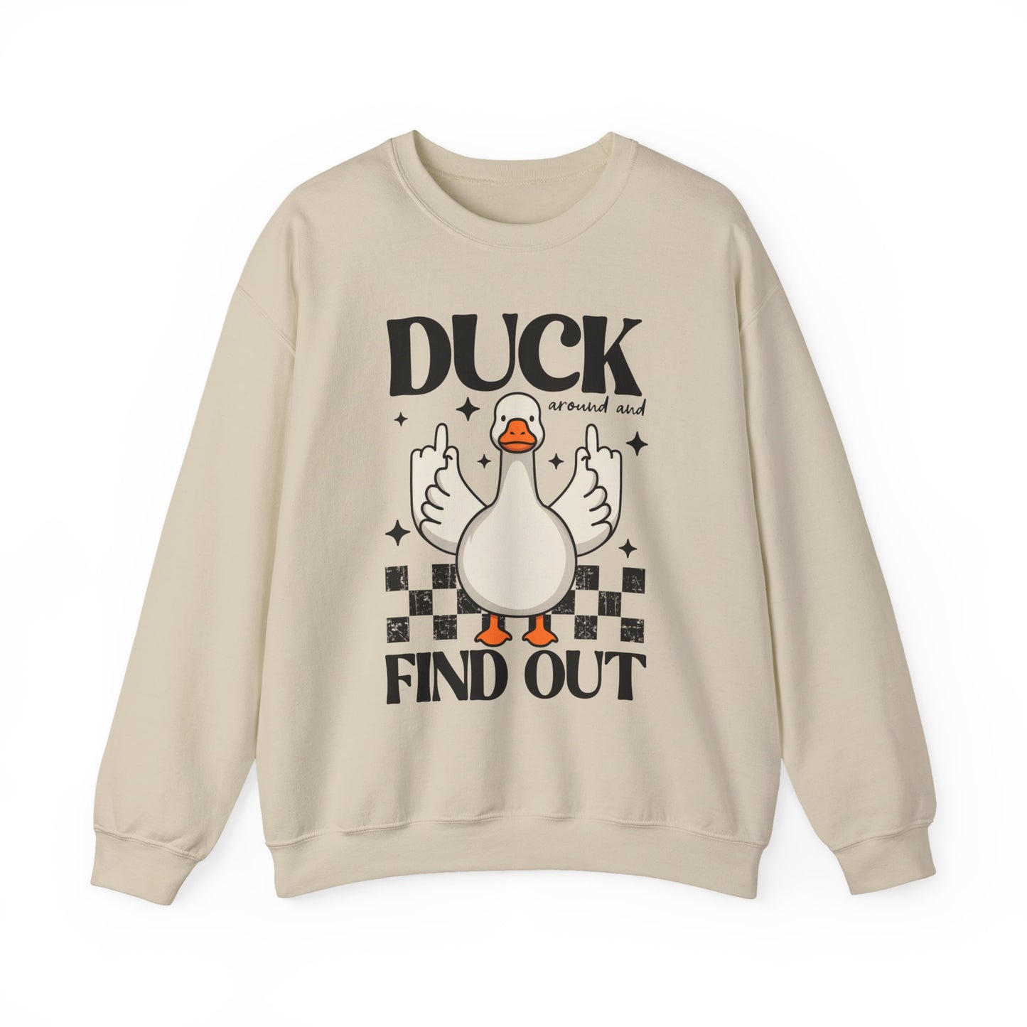 Whimsical Duck Graphic Sweatshirt - Fun Cozy Apparel for Animal Lovers, Ideal Gift for Birthdays, Holidays, Casual Wear, Funny Gift