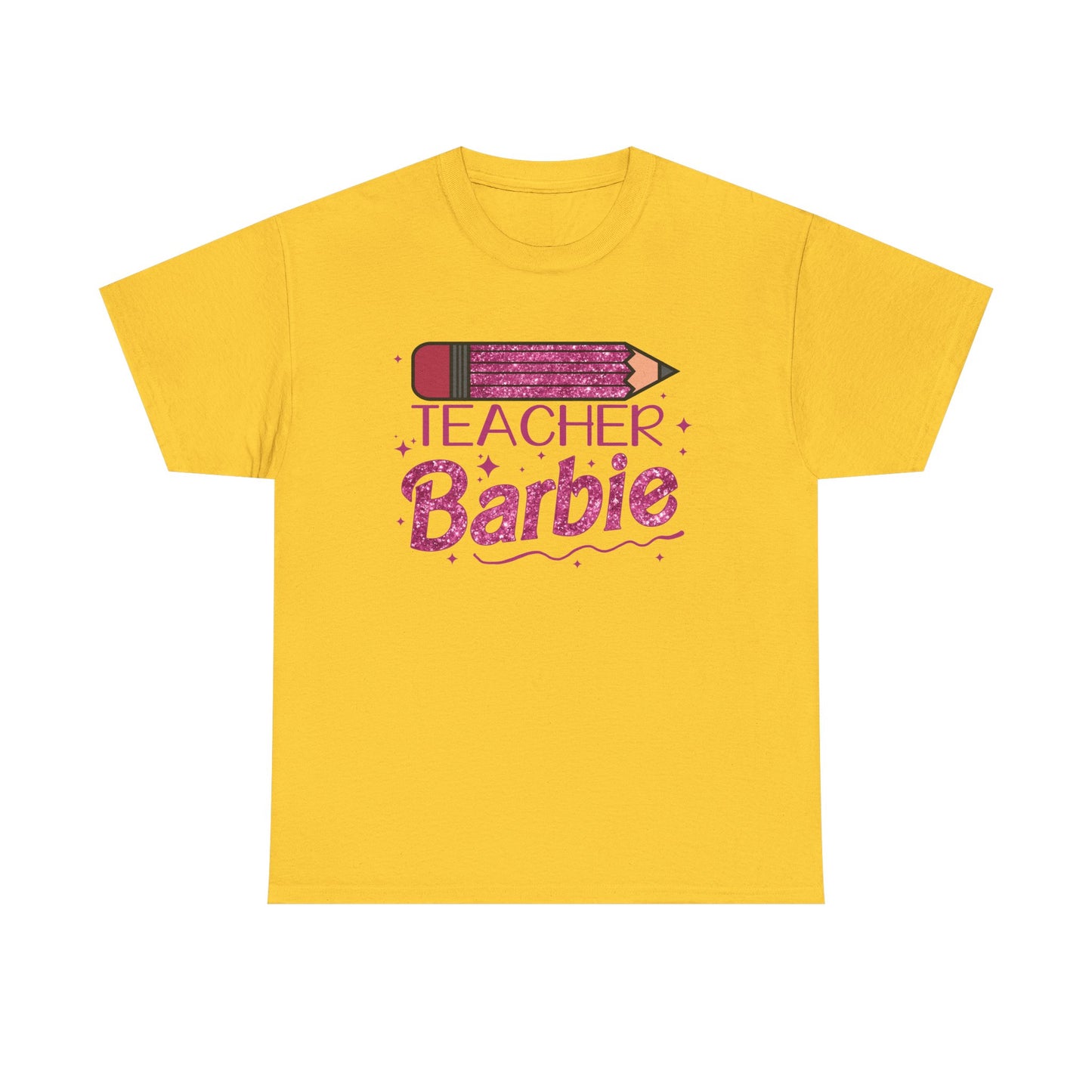 Pink Glittery Pencil Teacher Barbie T-Shirt