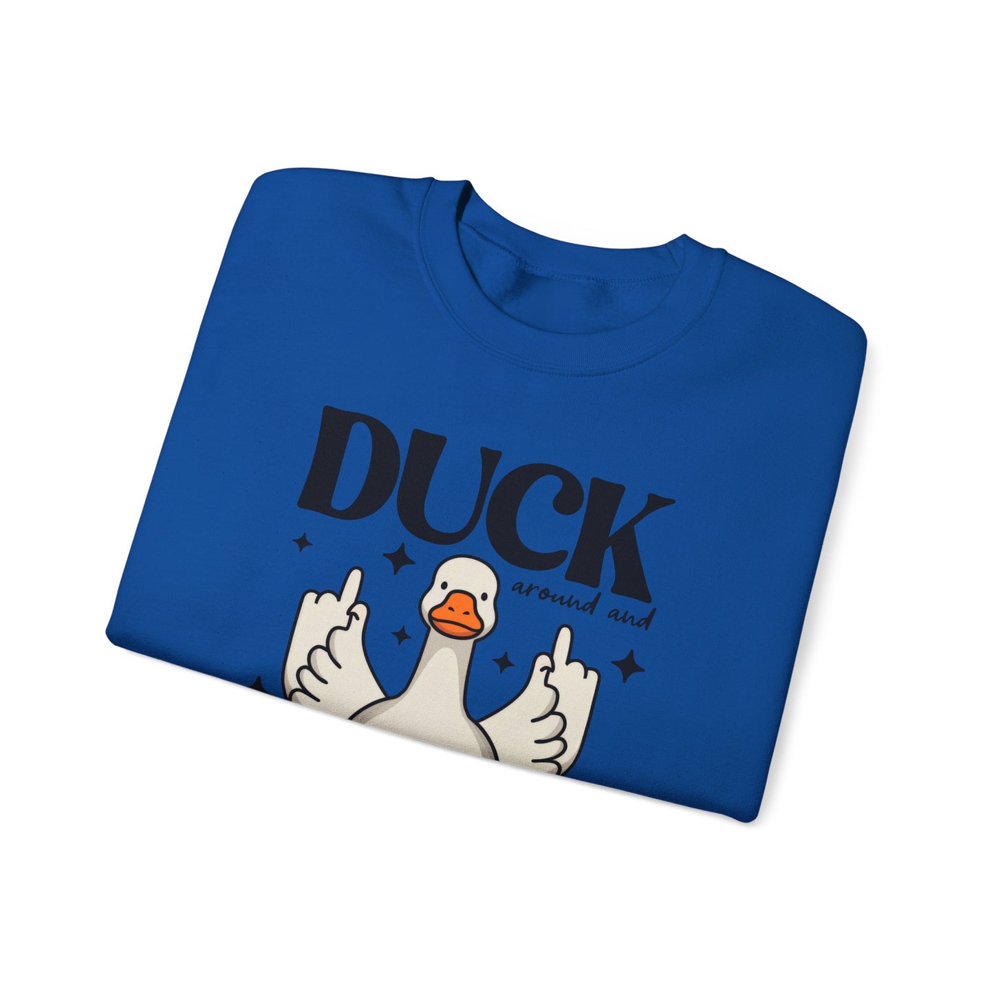 Whimsical Duck Graphic Sweatshirt - Fun Cozy Apparel for Animal Lovers, Ideal Gift for Birthdays, Holidays, Casual Wear, Funny Gift