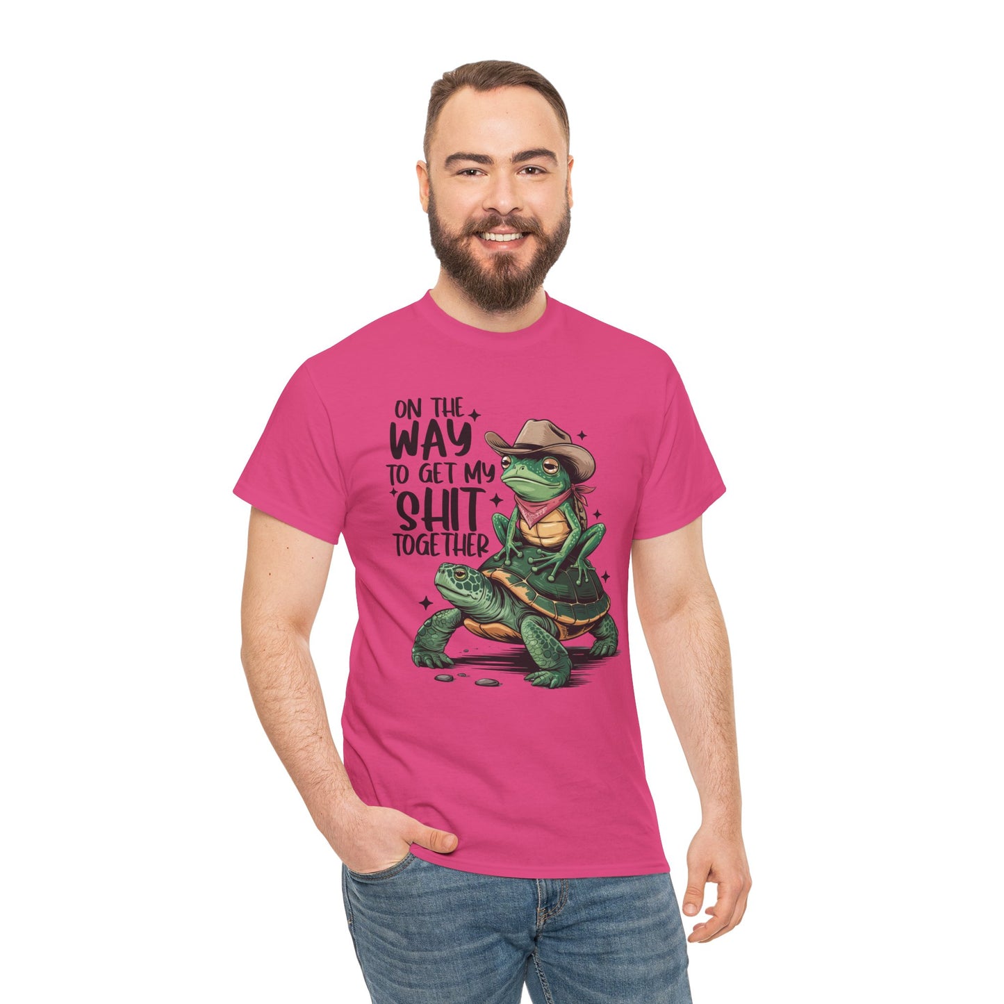 Graphic Tee - Frog Riding a Turtle On My Way To Get My Shit Together Tshirt