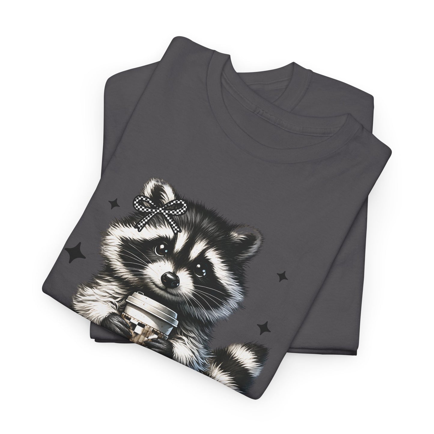 Cute Raccoon Graphic Tee, Unisex Cotton Shirt, Animal Lover Gift, Casual Wear, Fun Nature Tee, Birthday Present, Everyday Style