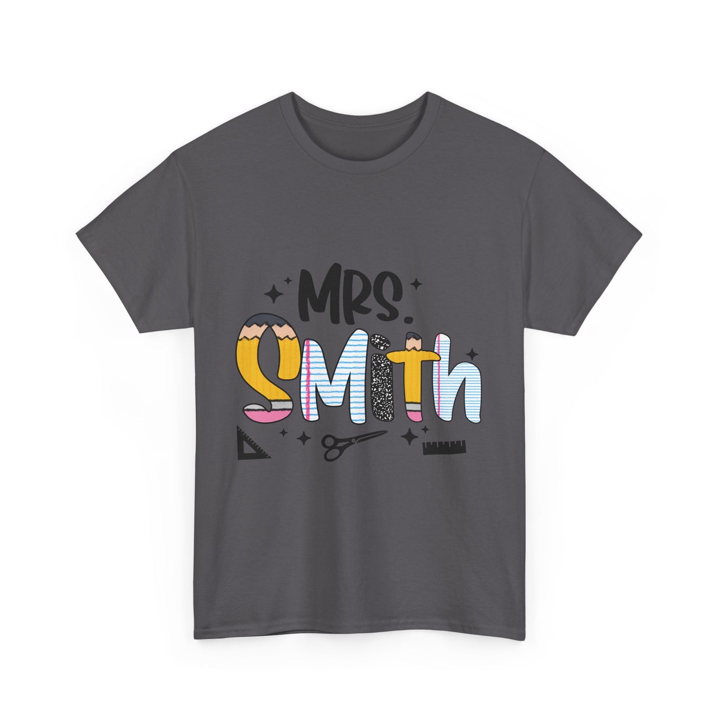 Custom Mrs. Smith Unisex Cotton Tee, Personalized Gift, Bridal Shower T-Shirt, Wedding Celebration, Newlywed Gift