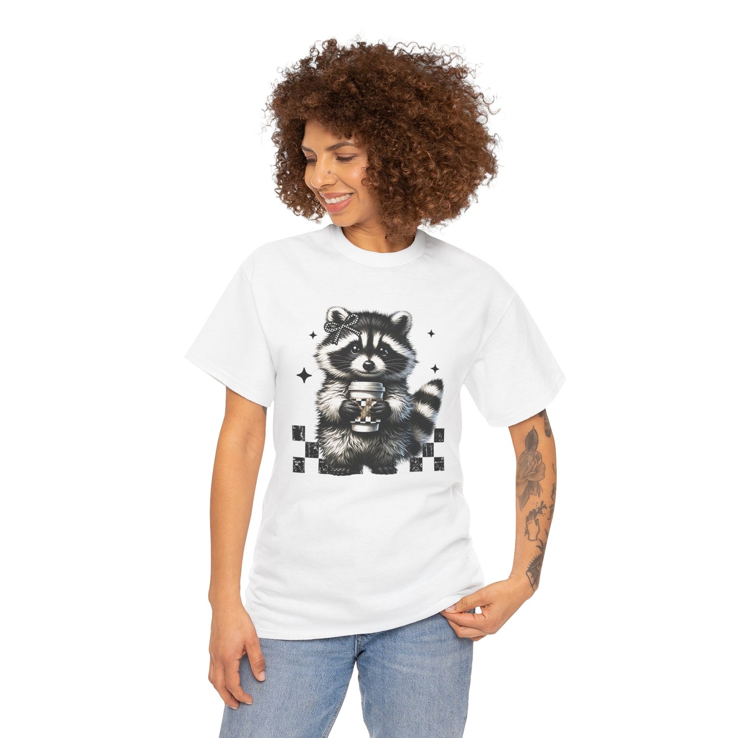Cute Raccoon Graphic Tee, Unisex Cotton Shirt, Animal Lover Gift, Casual Wear, Fun Nature Tee, Birthday Present, Everyday Style