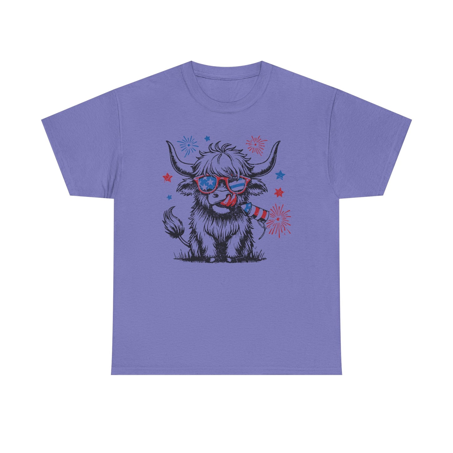 Patriotic Highland Cow Tee