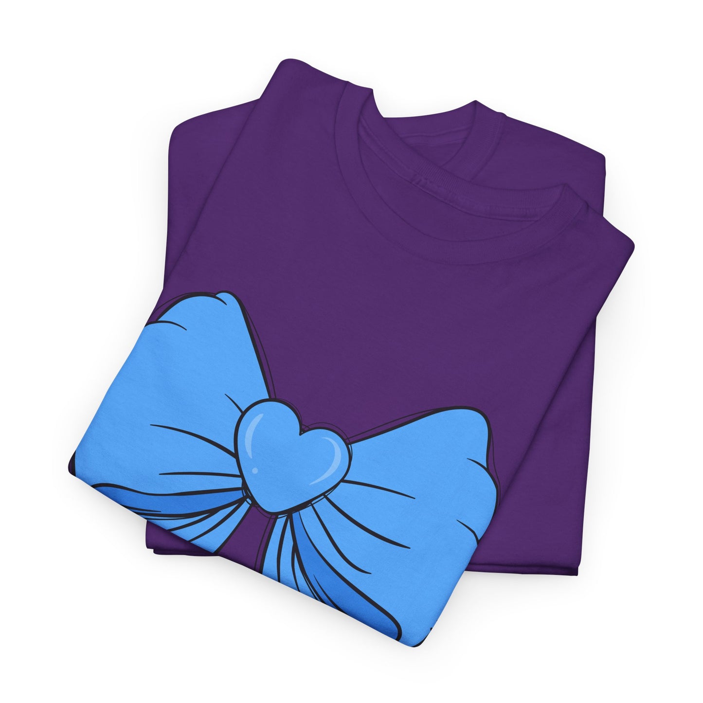 Blue Bow Heart Unisex Tee | Cute Graphic T-Shirt, Gift for Friends, Trendy Casual Wear, Birthday Apparel, Stylish Everyday Top