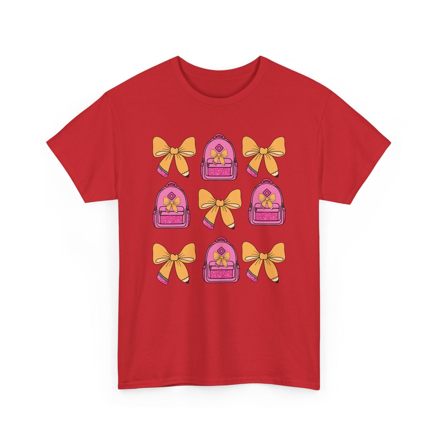 Cute Bow and Backpack Tee - Fun, Comfortable Unisex T-Shirt, Perfect for School Days, Gifts for Kids, Back to School, Casual Wear, [...]
