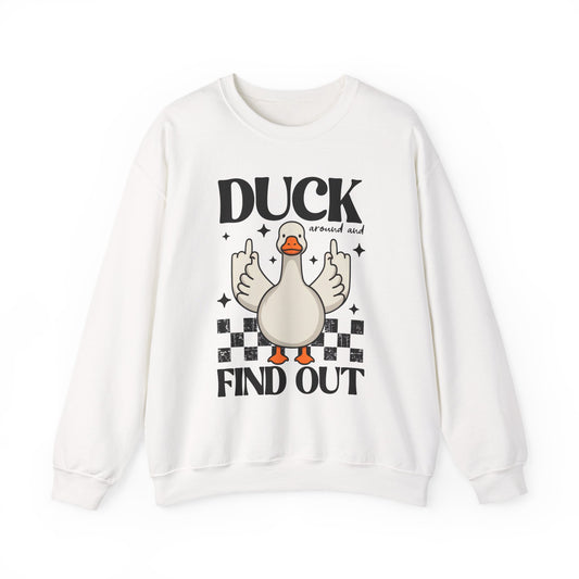 Whimsical Duck Graphic Sweatshirt - Fun Cozy Apparel for Animal Lovers, Ideal Gift for Birthdays, Holidays, Casual Wear, Funny Gift