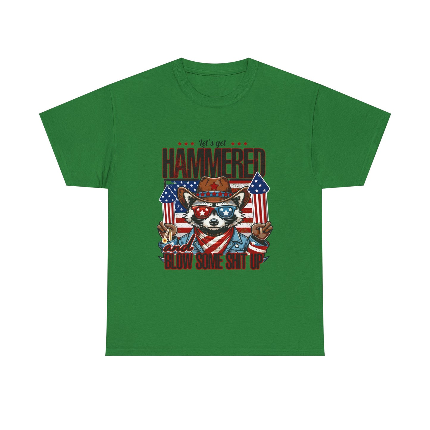 Patriotic Let's Get Hammered! American Party Raccoon Shirt