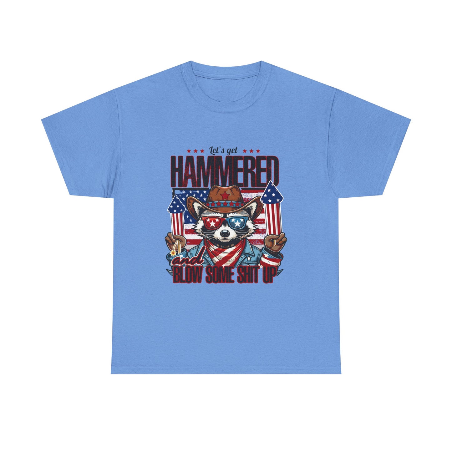Patriotic Let's Get Hammered! American Party Raccoon Shirt