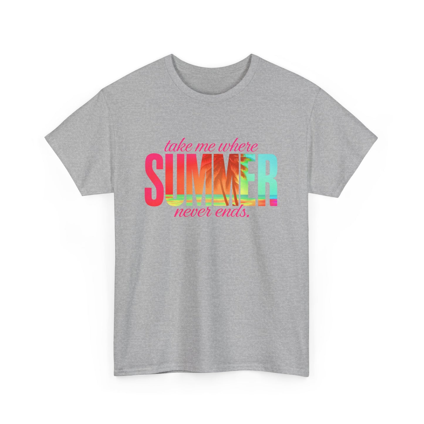 Summer Vibes Unisex Heavy Cotton Tee, Beachwear, Vacation Shirt, Gift for Summer Lovers, Casual Summer Tee, Outdoor Activities Wear