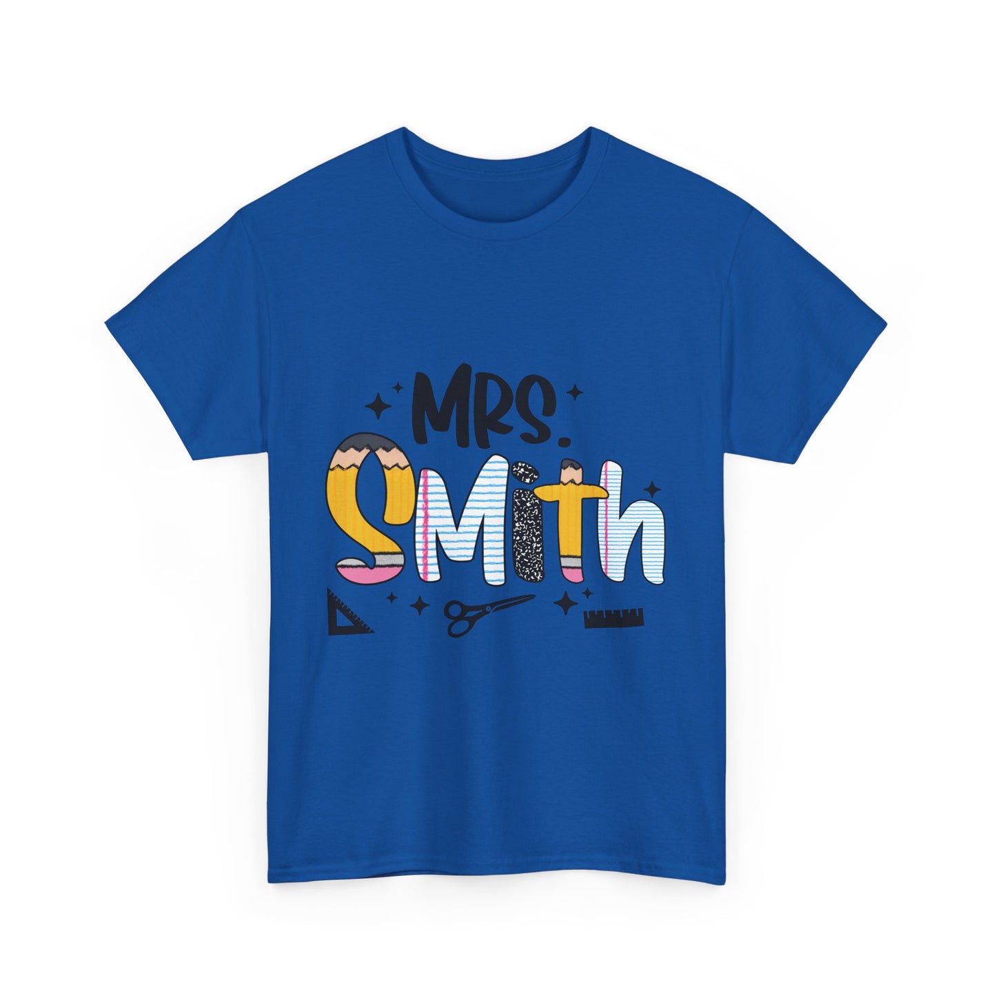 Custom Mrs. Smith Unisex Cotton Tee, Personalized Gift, Bridal Shower T-Shirt, Wedding Celebration, Newlywed Gift