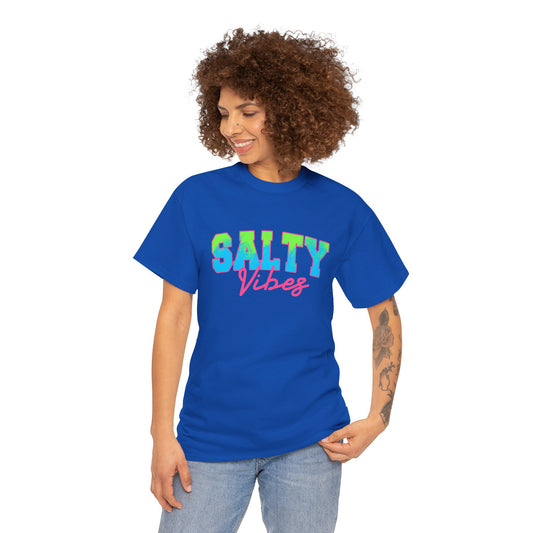 Salty Vibes Unisex Heavy Cotton Tee | Casual Summer Shirt, Beachwear, Gift for Friends, Ocean Lover, Graphic Tee