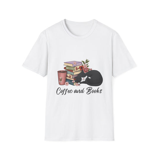 Coffee and Books Unisex Softstyle T-Shirt, Cute Cat Shirt, Book Lover Gift, Cozy Attire, Perfect for Readers, Casual Wear, Gift for [...]
