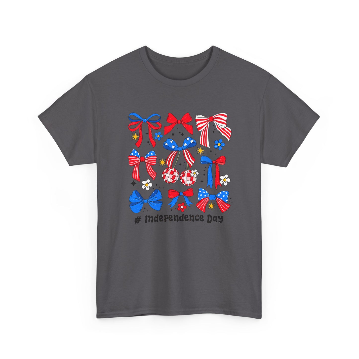 Patriotic Bow Graphic Tee for Independence Day