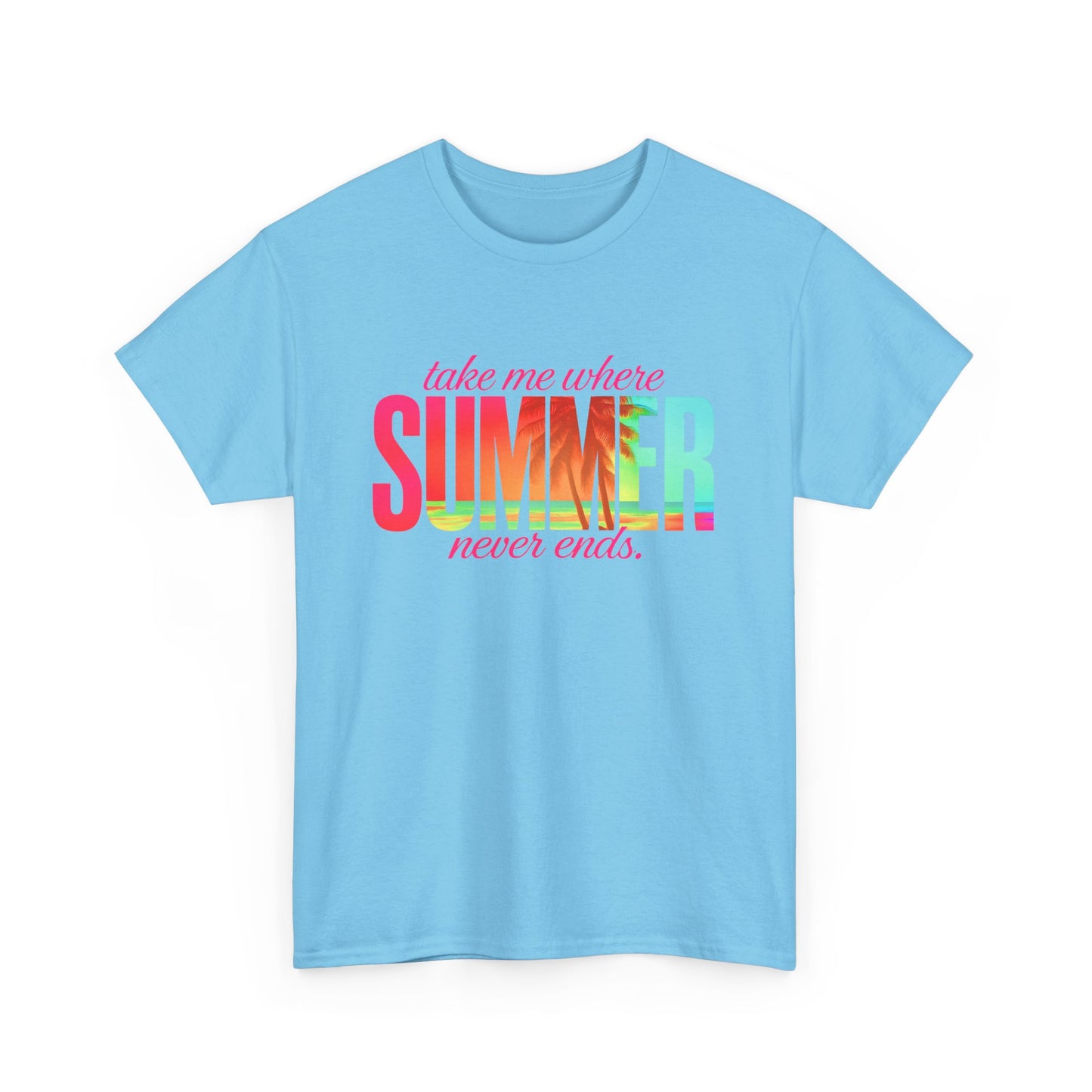 Summer Vibes Unisex Heavy Cotton Tee, Beachwear, Vacation Shirt, Gift for Summer Lovers, Casual Summer Tee, Outdoor Activities Wear