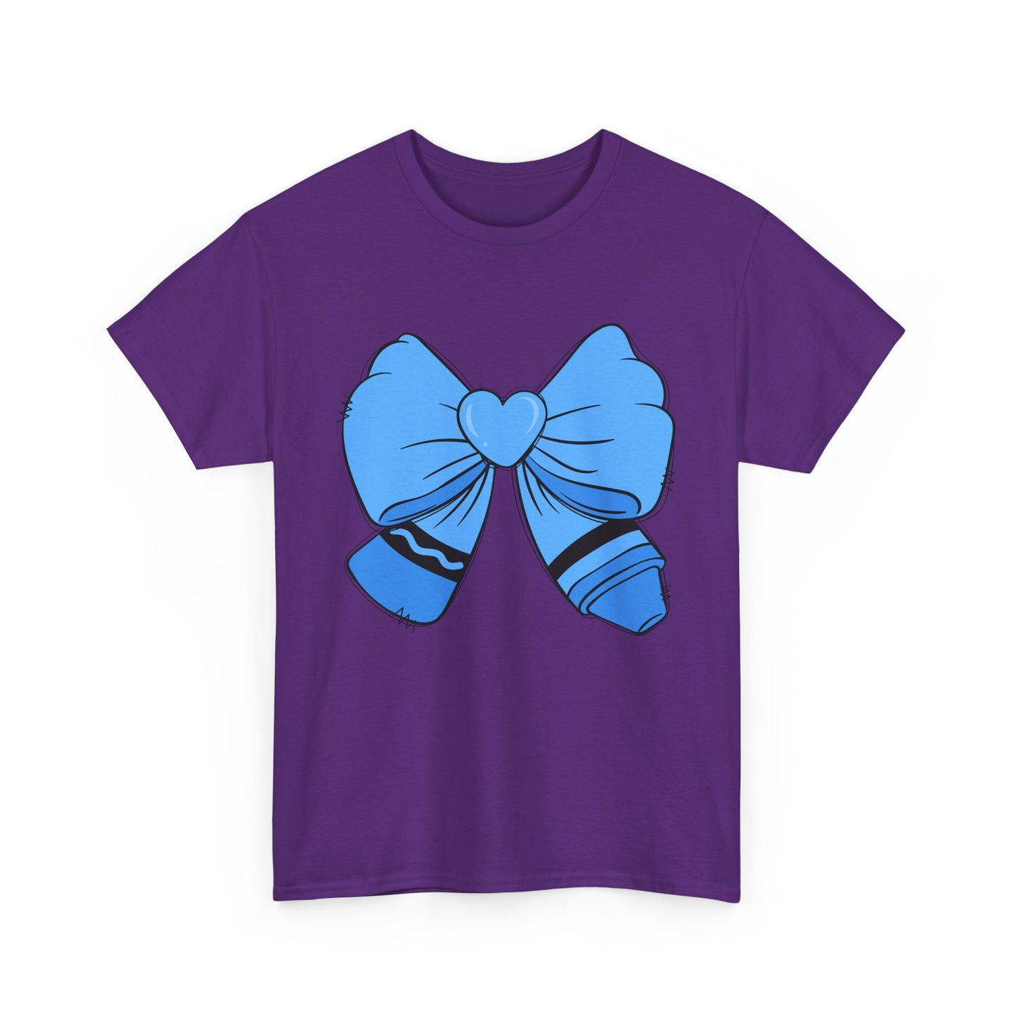 Blue Bow Heart Unisex Tee | Cute Graphic T-Shirt, Gift for Friends, Trendy Casual Wear, Birthday Apparel, Stylish Everyday Top