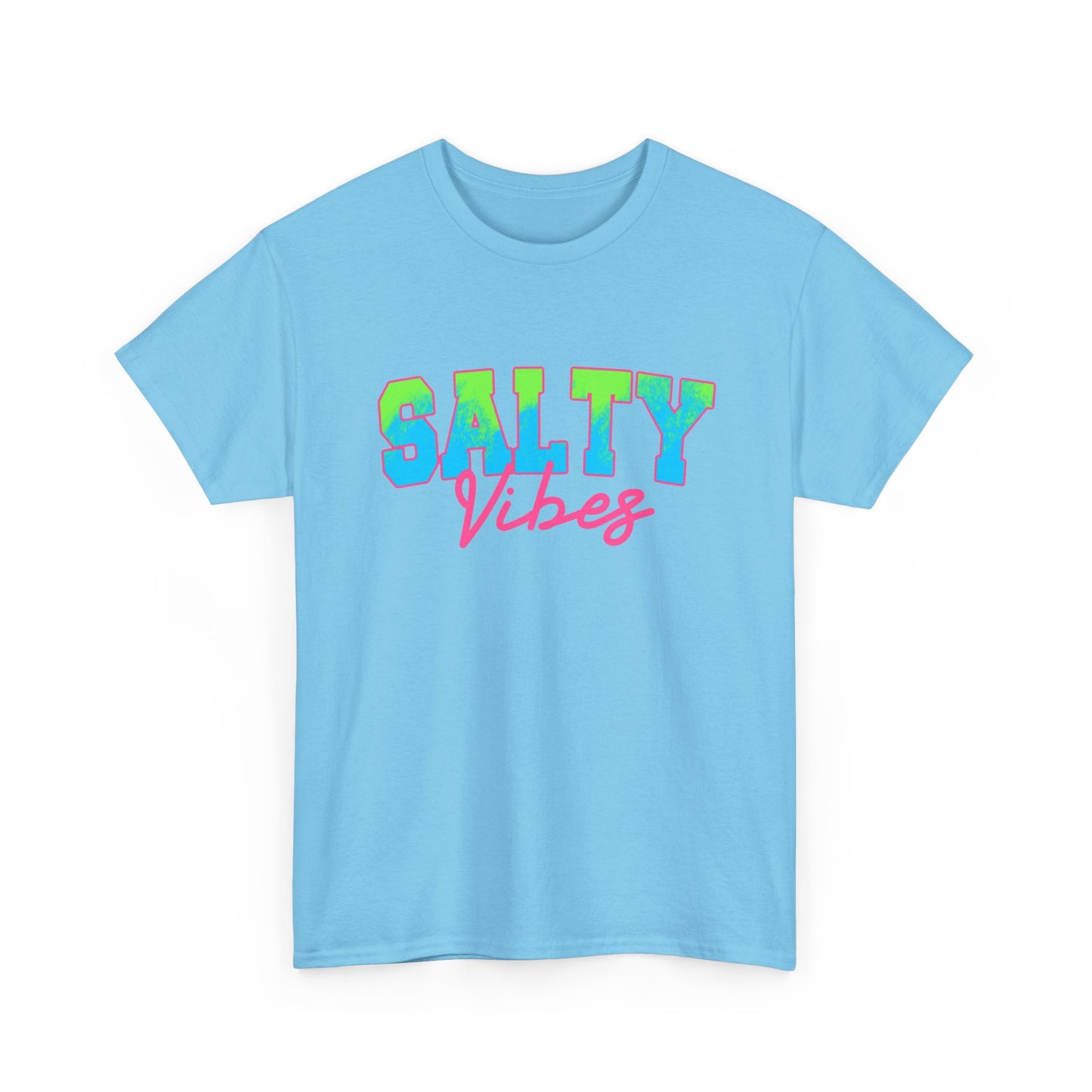 Salty Vibes Unisex Heavy Cotton Tee | Casual Summer Shirt, Beachwear, Gift for Friends, Ocean Lover, Graphic Tee