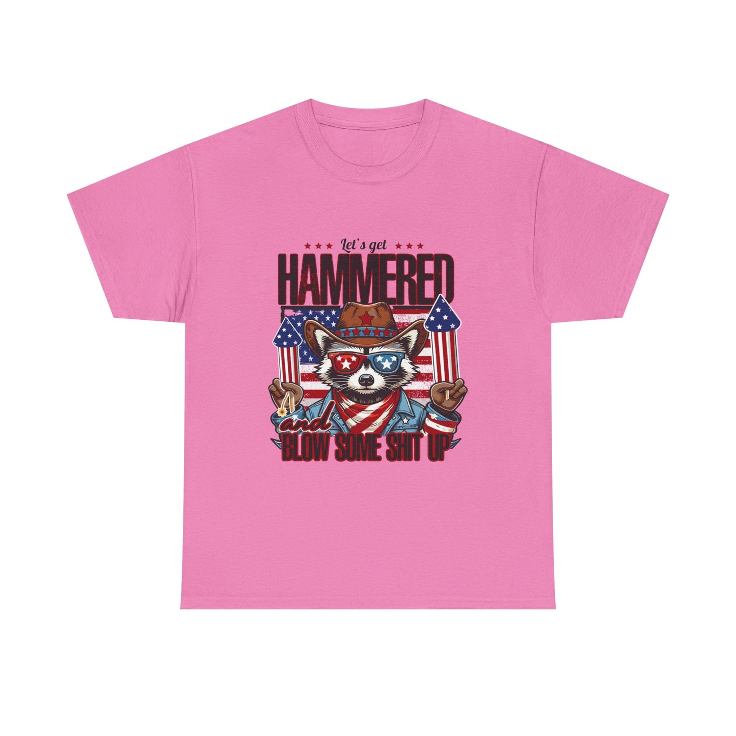 Patriotic Let's Get Hammered! American Party Raccoon Shirt