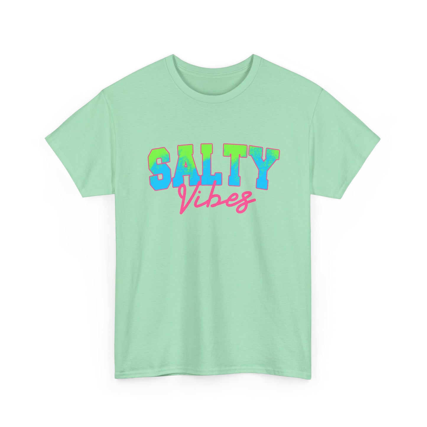 Salty Vibes Unisex Heavy Cotton Tee | Casual Summer Shirt, Beachwear, Gift for Friends, Ocean Lover, Graphic Tee