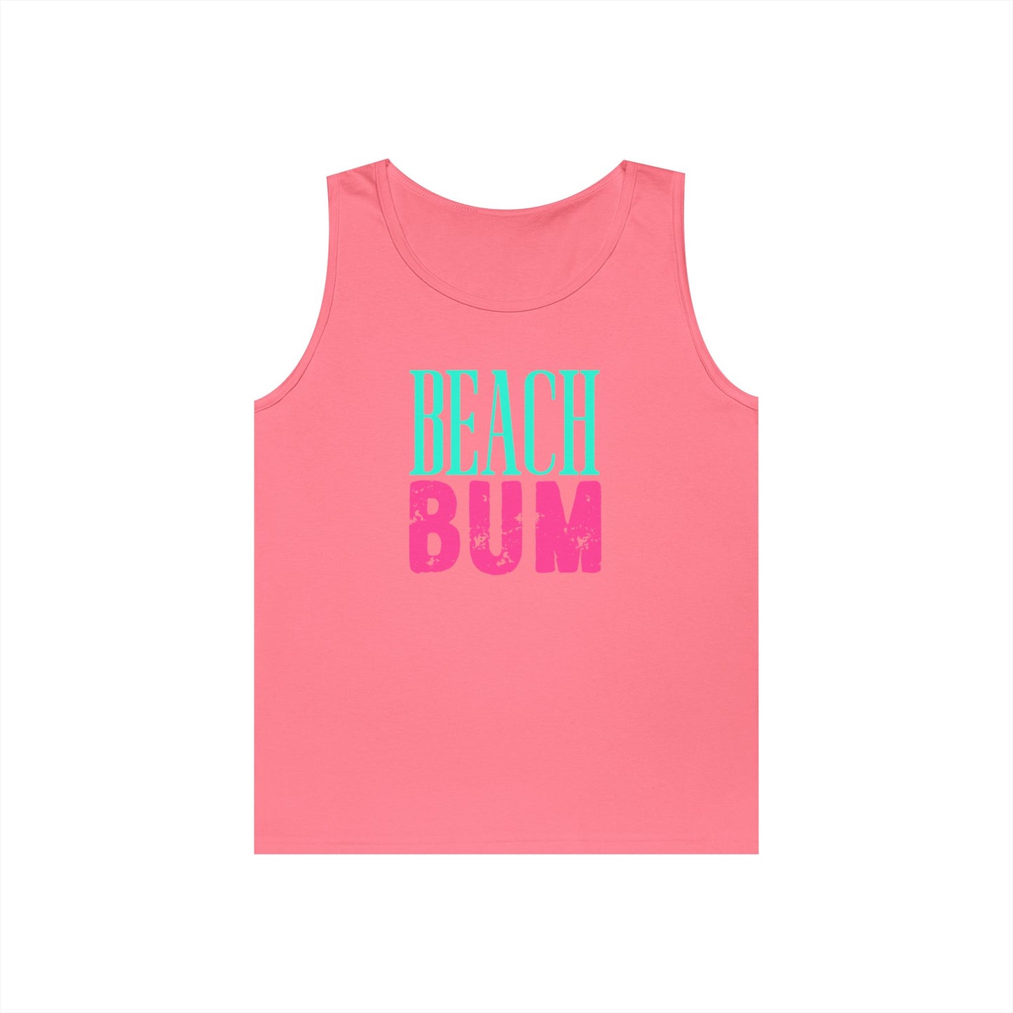 Beach Bum Tank Top – Retro Teal & Pink Summer Graphic